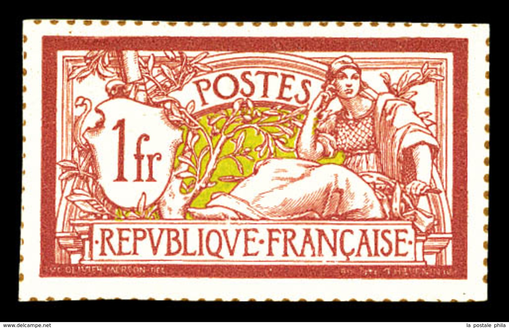 (*) N°121, 1F Merson, Tirage Sur Bristol Dentelure Figurée. TB   Qualité: (*)   Cote: 350 Euros - Unused Stamps