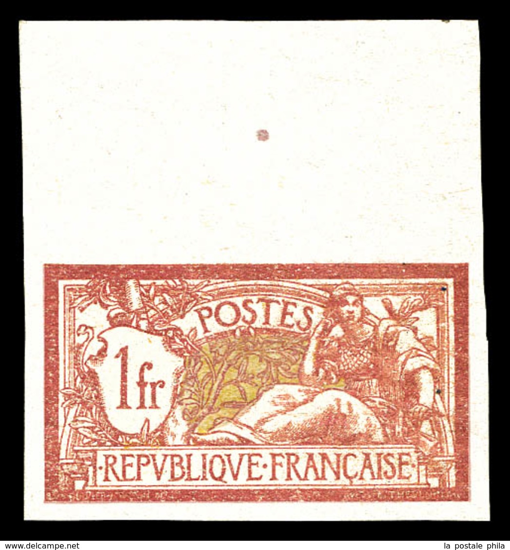 ** N°121a, 1f Merson Non Dentelé, Bord De Feuille Supérieur, TB (signé/certificat)   Qualité: **   Cote: 500 Euros - Unused Stamps