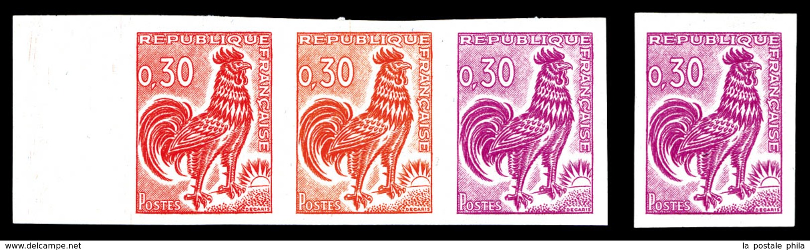 ** N°1331A, 30c Coq, 4 Exemplaires De Couleurs Différentes. TB   Qualité: **   Cote: 280 Euros - Other & Unclassified