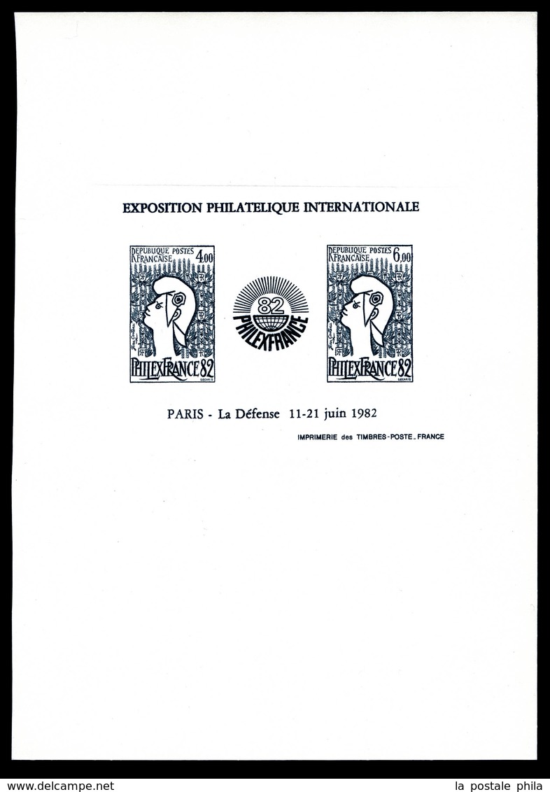 (*) N°2216/17, Philexfrance 1982, épreuve Collective En Noir. TTB   Qualité: (*)   Cote: 425 Euros - Epreuves De Luxe