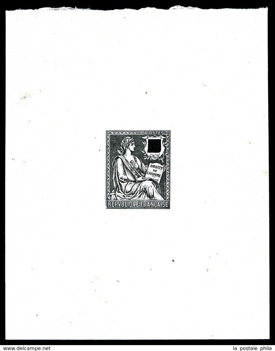 (*) Mouchon Retouché, épreuve En Noir Sans Valeur Dans Le Cartouche. SUP. R.R. (certificat)   Qualité: (*)   Cote: 1650  - Prove D'artista