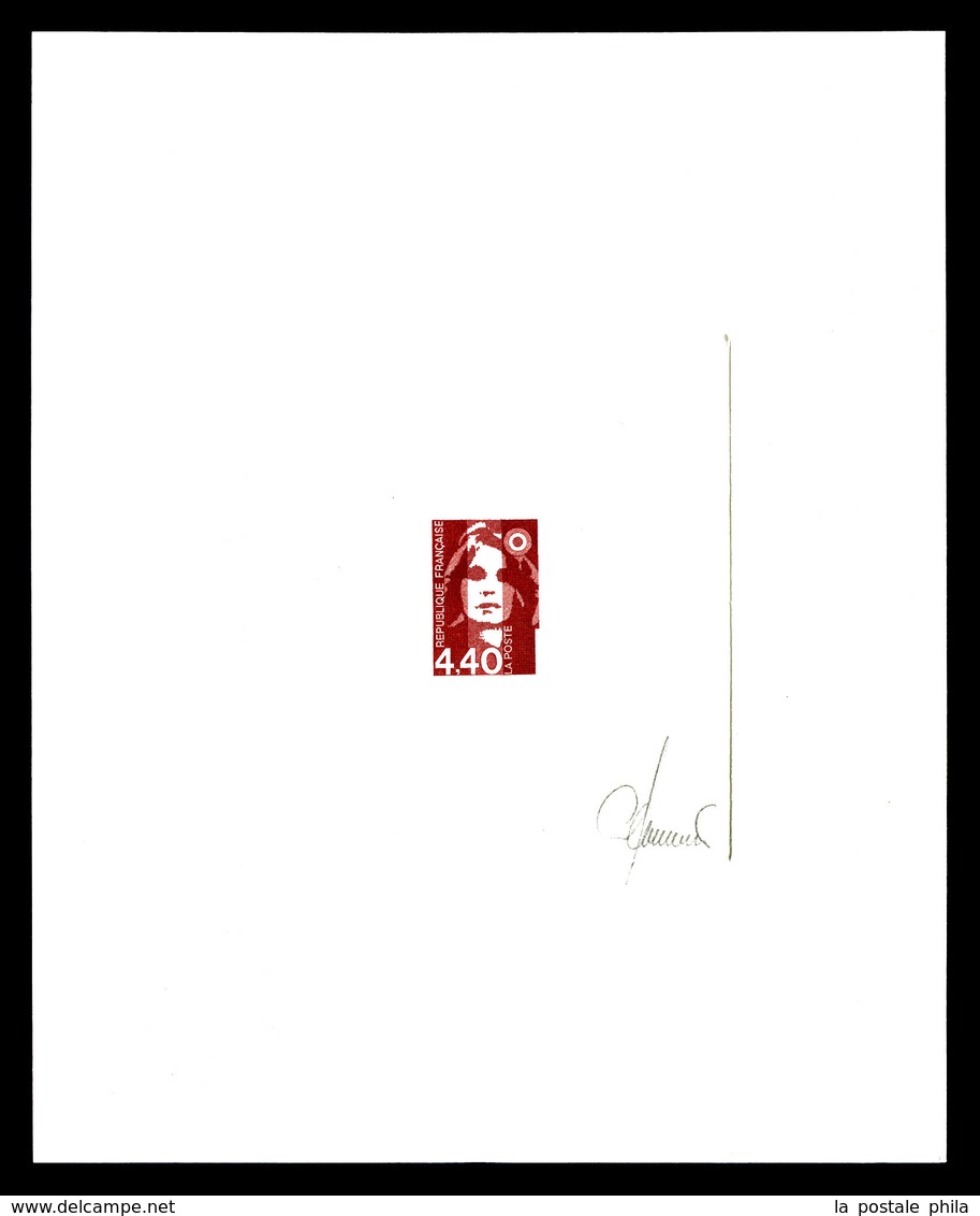 (*) N°2822, 4,40F Briat, épreuve D'artiste En Rouge Signée (ex Collection J.P Comtet). SUPERBE. R.R. (certificat)   Qual - Prove D'artista