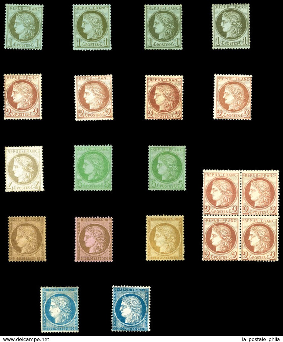 N 1862/1890, Empire Dentelés, Laurés Et Cérès Dentelé: Ensemble Composé De 33 Exemplaires Timbres Neuf * Et (*), La Plup - Collections