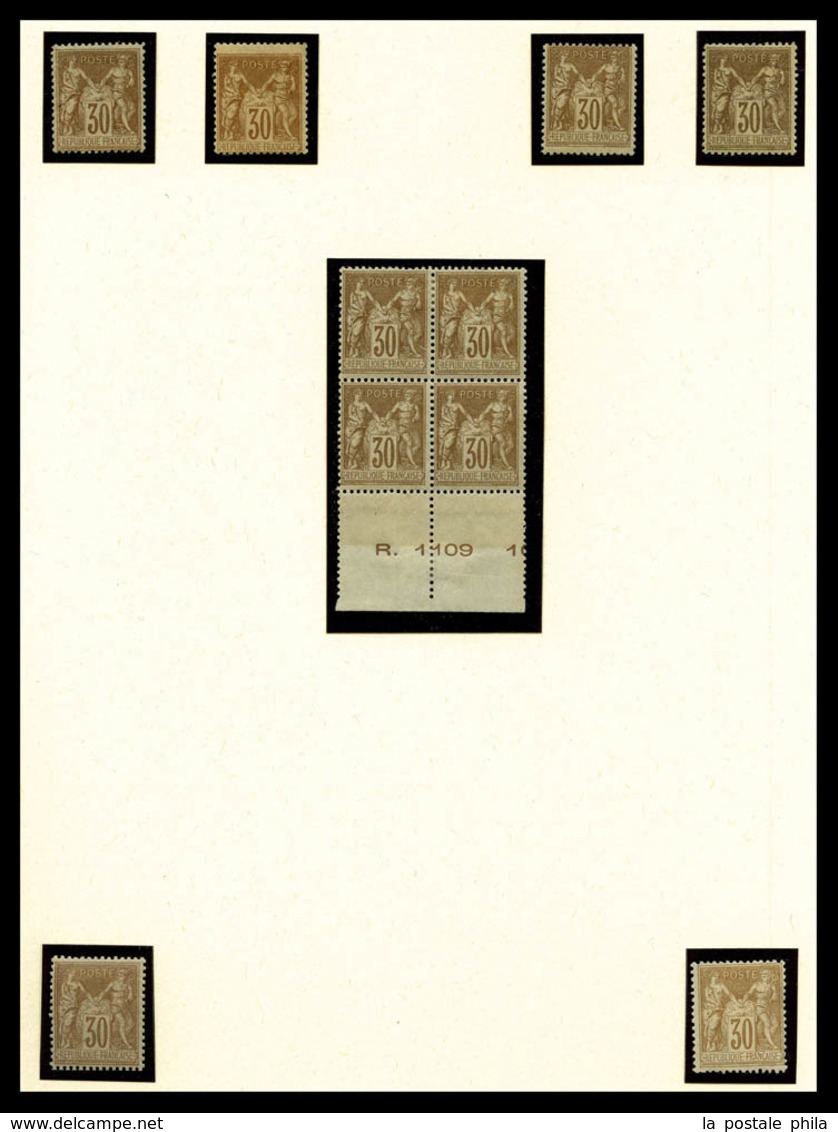 1876/1900, SAGE, Bel Ensemble De Timbres Neufs Et Oblitérés, De Nombreux Blocs De Quatre, Presentés En Album Présidence, - Collections