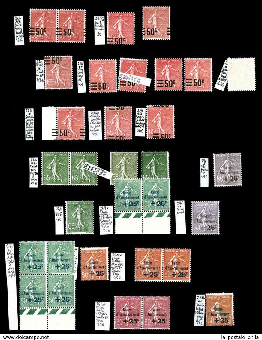 N 1903/1960, Semeuse: Bel Ensemble De Variétés Neufs */** Dont Raccords, Rectoverso, Millésimes, Bandes Pub, Surcharges  - Sammlungen