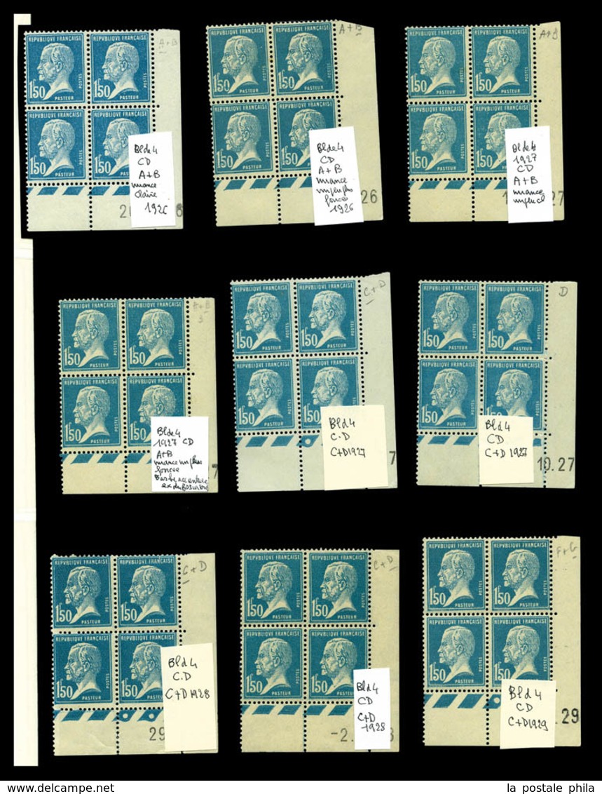 N 1923/1927, PASTEUR: Bel Ensemble De Variétés Neufs */** Dont Anneaux De Lune, Millésimes, Bd4 Coins Datés, Impressions - Collections