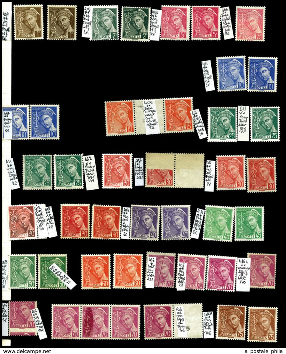 N 1939/1947, IRIS, Coq Et Marianne D'Alger, MERCURE, Chaines Brisées Et Cérès De Mazelin: Bel Ensemble De Variétés Neufs - Collections