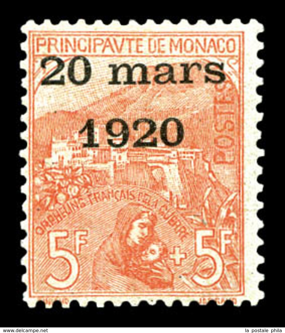 * MONACO, N°43, Mariage, 5F +5F ROSE FONCE Sur Verdâtre, Bon Centrage, Quasi **. SUPERBE Et RARE (signé Calves/certifica - Other & Unclassified