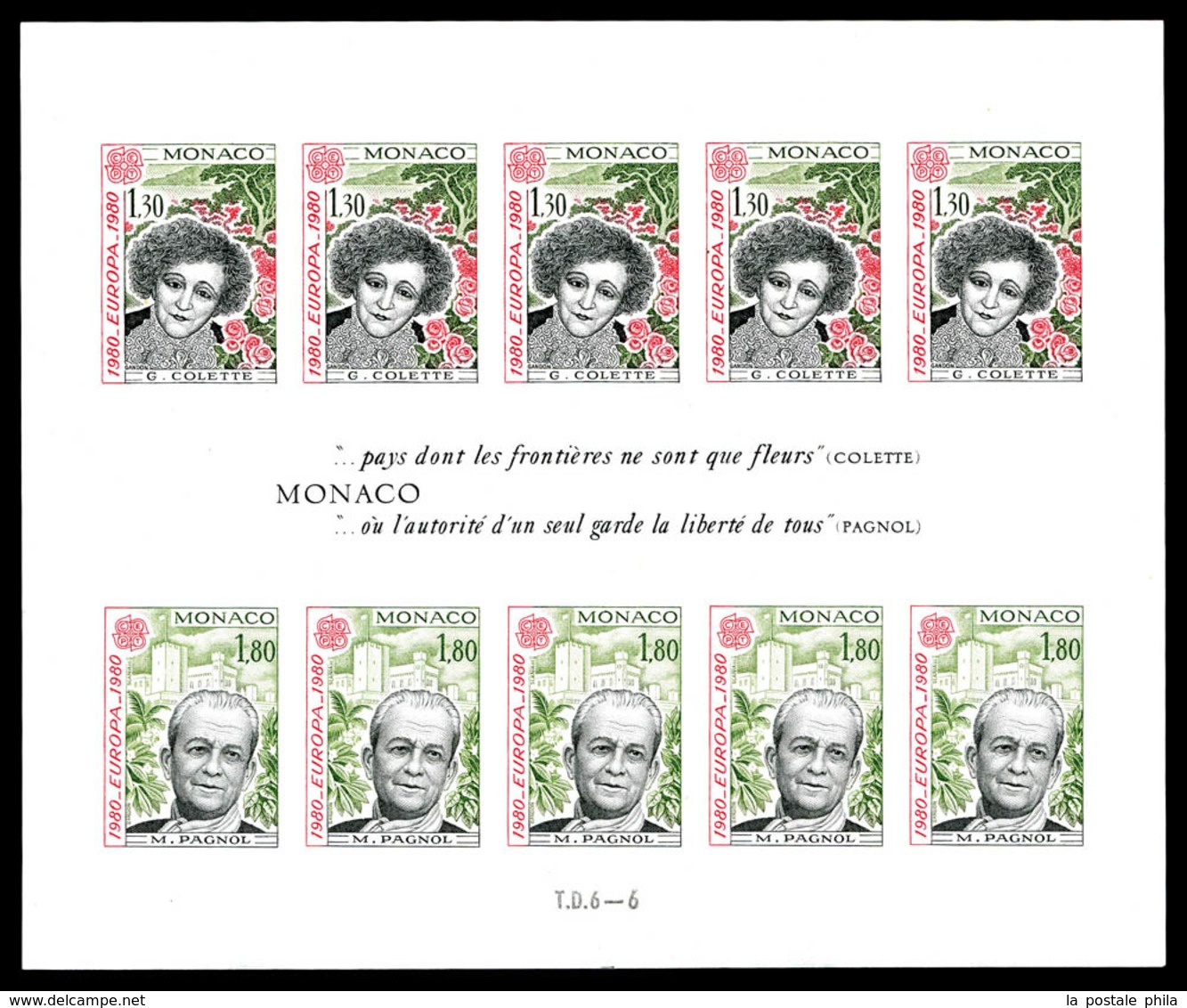 ** MONACO, Blocs Et Feuillets, N°18a, Europa De 1980 Non Dentelé. TB   Qualité: **   Cote: 540 Euros - Blocchi