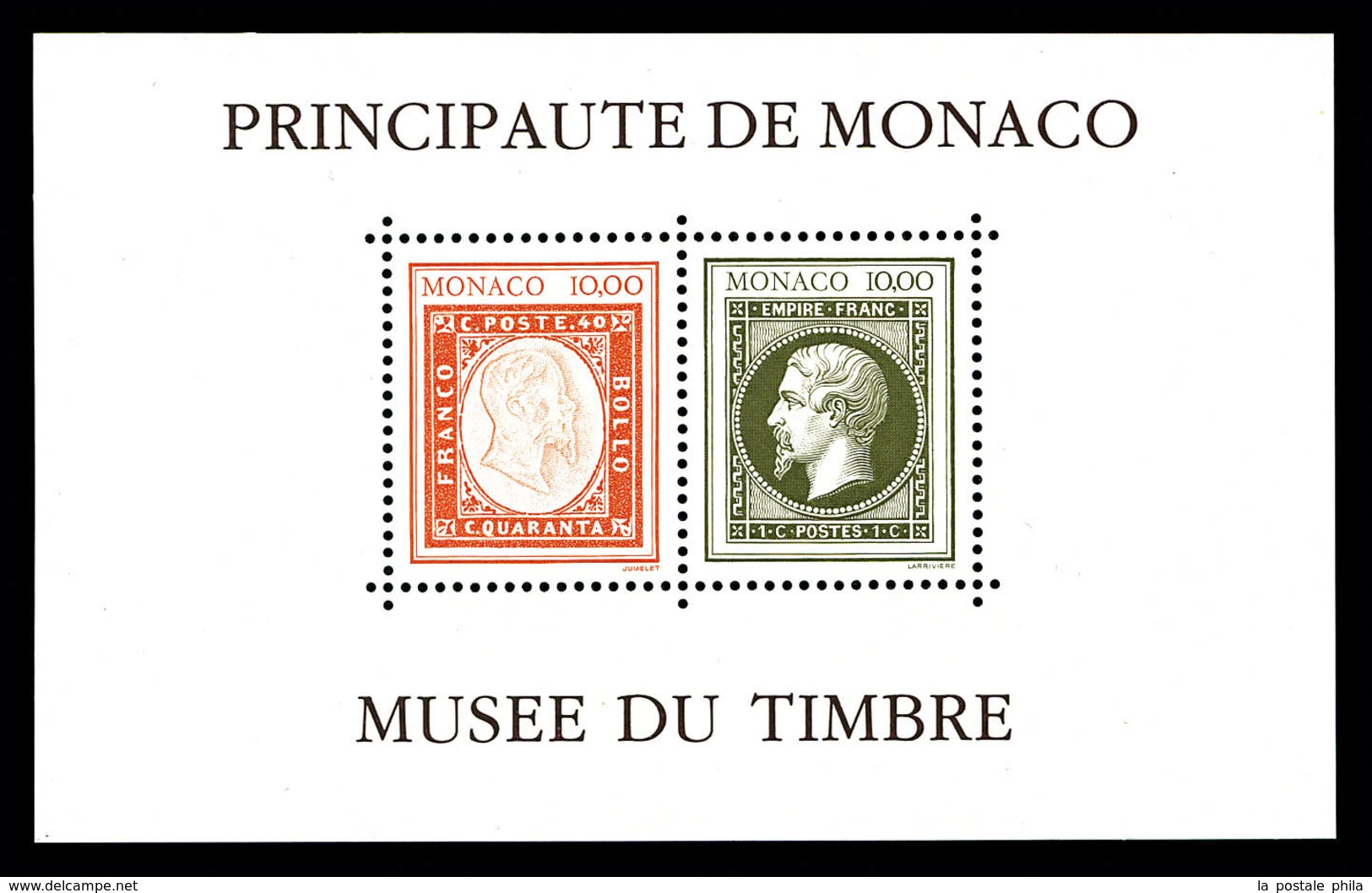 ** MONACO, Blocs Et Feuillets, N°58a, Musée Du Timbre: Sans Cachet à Date (Non émis), SUP (certificat)   Qualité: **   C - Blocks & Sheetlets