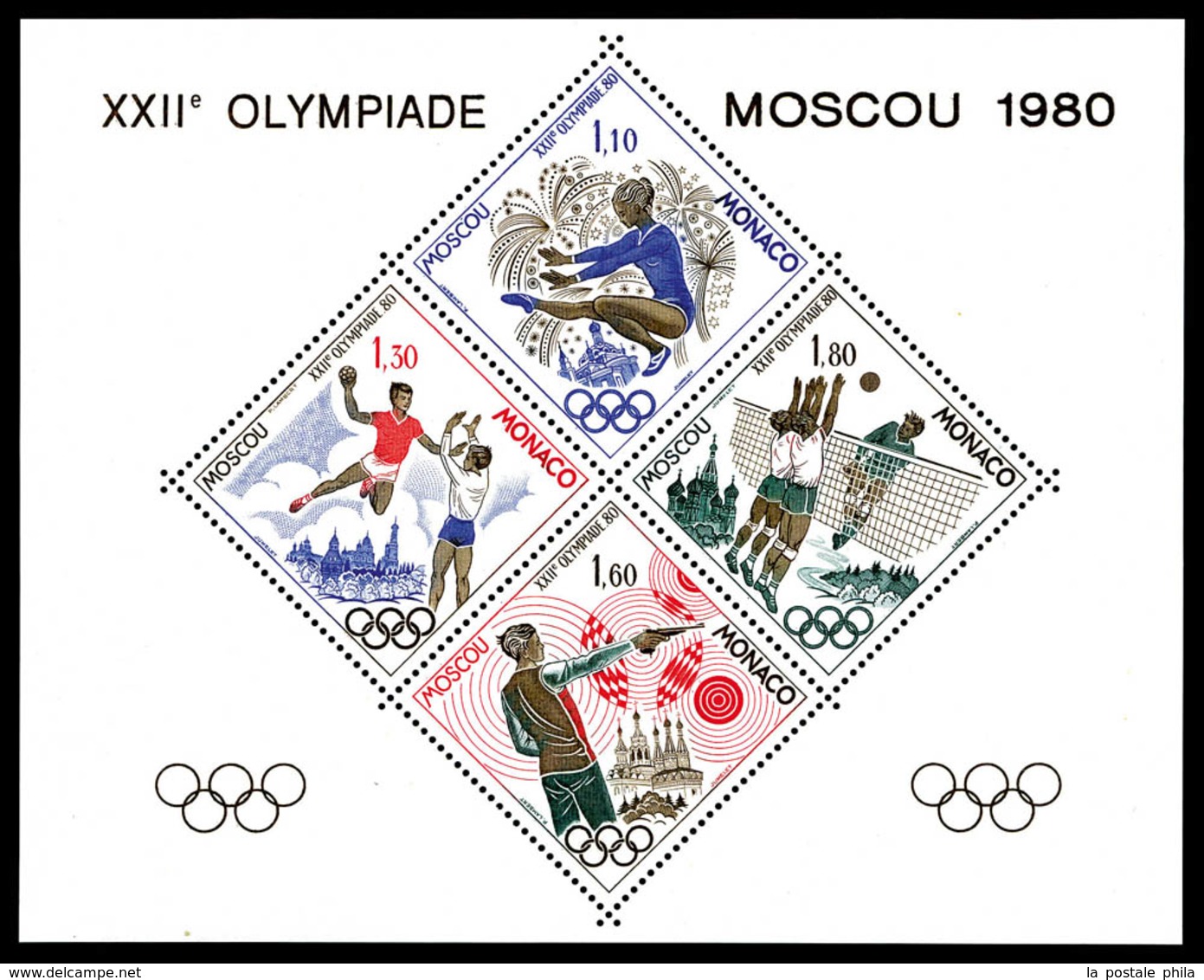 ** MONACO, Blocs Spéciaux, N°11, JO De Moscou, TB   Qualité: **   Cote: 385 Euros - Blocks & Sheetlets