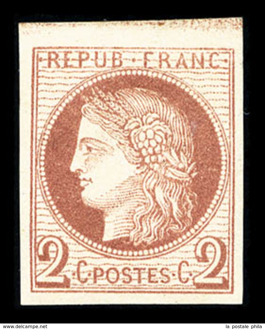 * COLONIES GENERALES, N°15, 2c Rougebrun, Grandes Marges, SUPERBE (certificat)   Qualité: *   Cote: 550 Euros - Aigle Impérial