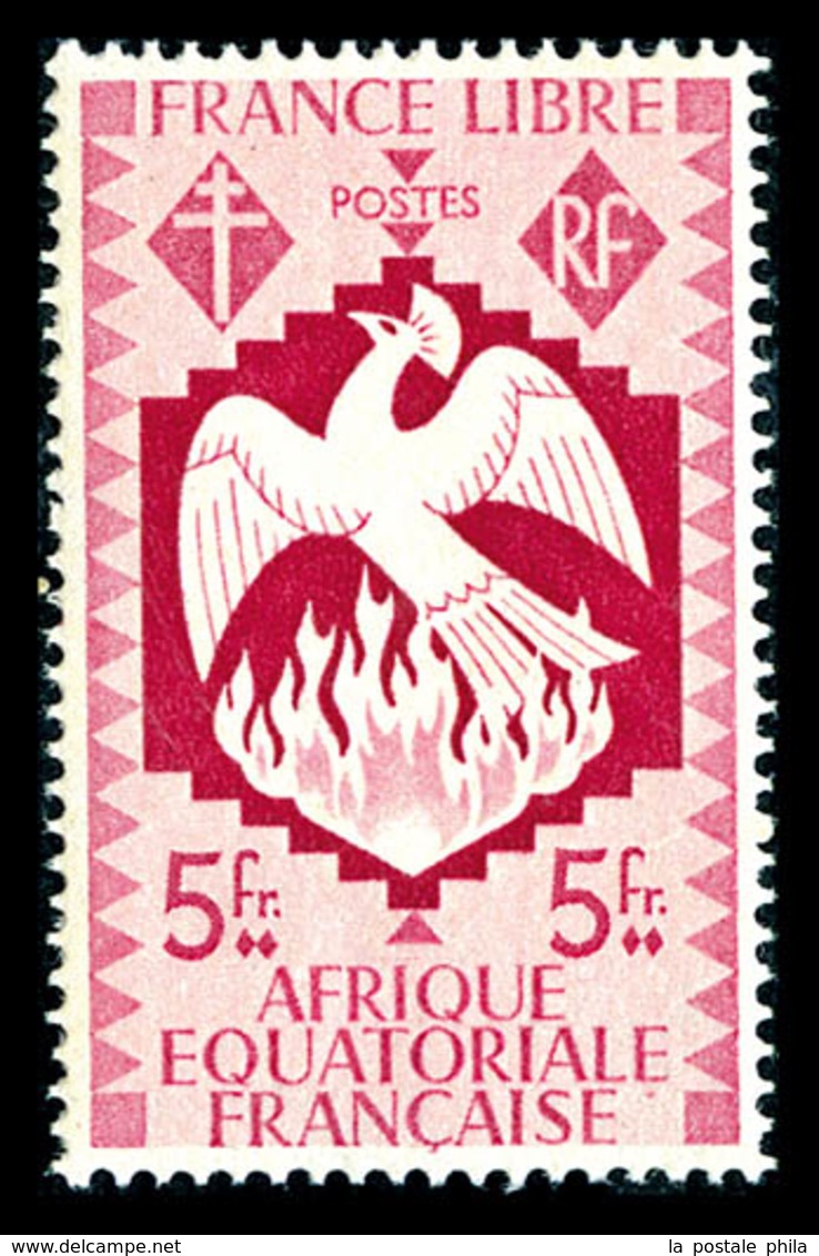 ** AFRIQUE EQUATORIALE, N°152a, 5F Carmin (erreur), Frais, TTB (certificat)   Qualité: **   Cote: 276 Euros - Unused Stamps