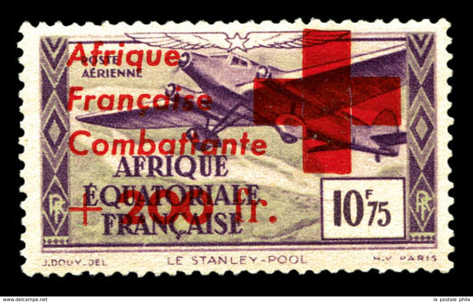 ** AFRIQUE EQUATORIALE, Poste Aérienne, N°29, +200 Fr Sur 10fr. TTB   Qualité: **   Cote: 276 Euros - Unused Stamps