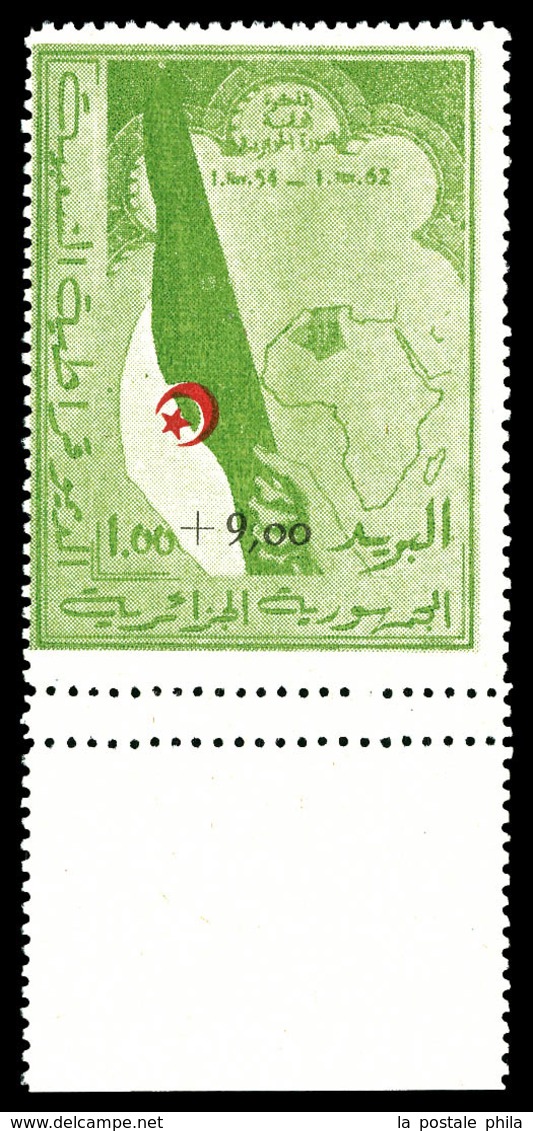 ** ALGERIE, N°363A, +9F Sur 1F Vert Et Rouge Bdf, TB   Qualité: **   Cote: 325 Euros - Unused Stamps