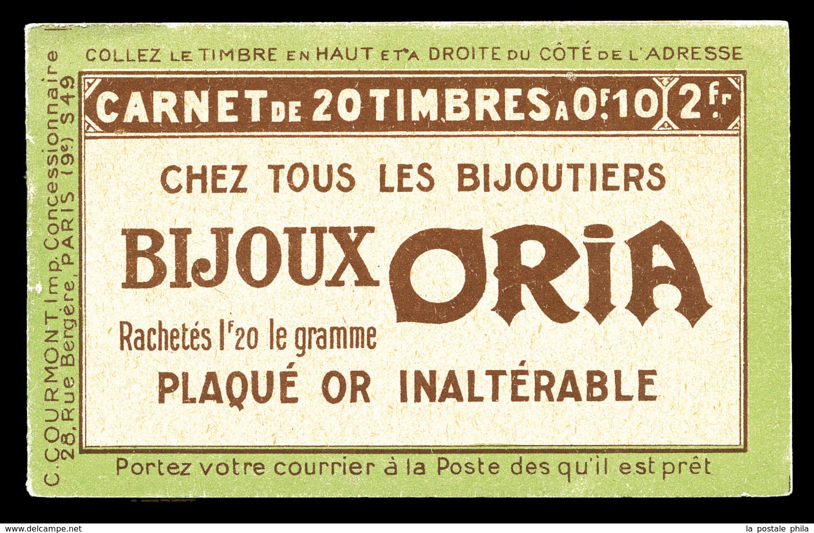 ** ALGERIE, Carnets, N°1, Série 49, ORIA Et Dr FRANCK. TB   Qualité: **   Cote: 375 Euros - Unused Stamps