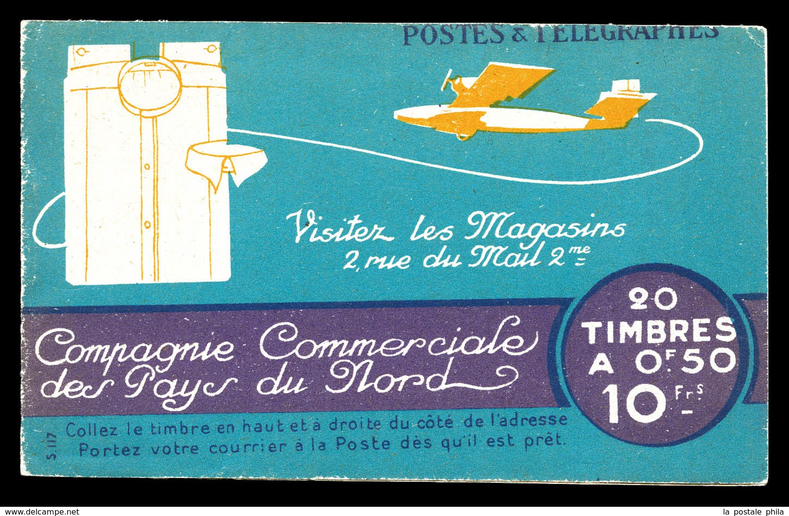 ** ALGERIE, Carnets, N°12, Série 117, TOILE D'AVION. TB   Qualité: **   Cote: 500 Euros - Neufs