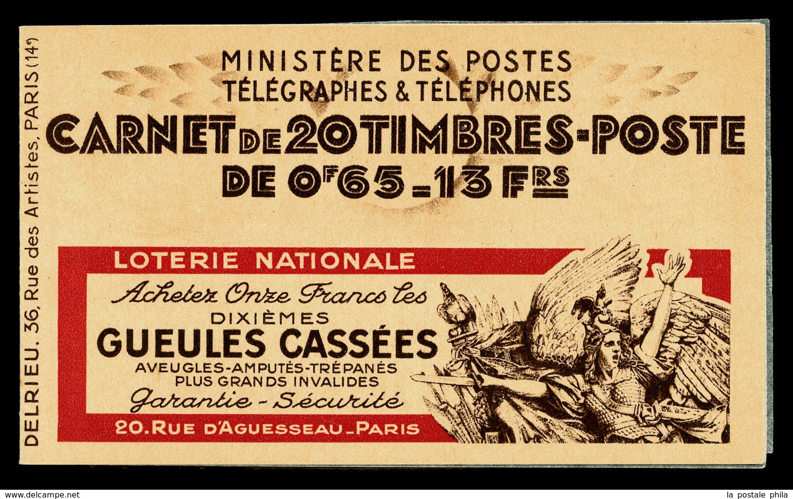 ** ALGERIE, Carnets, N°20, Série 34, GUEULLES CASSEES. TB   Qualité: **   Cote: 200 Euros - Nuovi