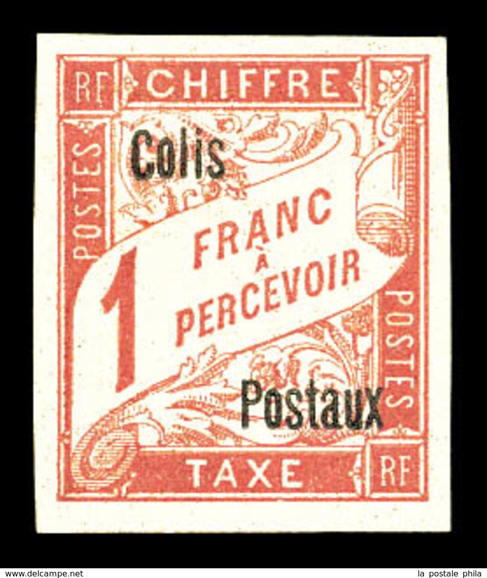 (*) COTE D IVOIRE, Colis Postaux, N°4B, 1f Rose Sur Paille, Sans 'côte D'Ivoire'. TB. R. (certificat)   Qualité: (*)   C - Unused Stamps