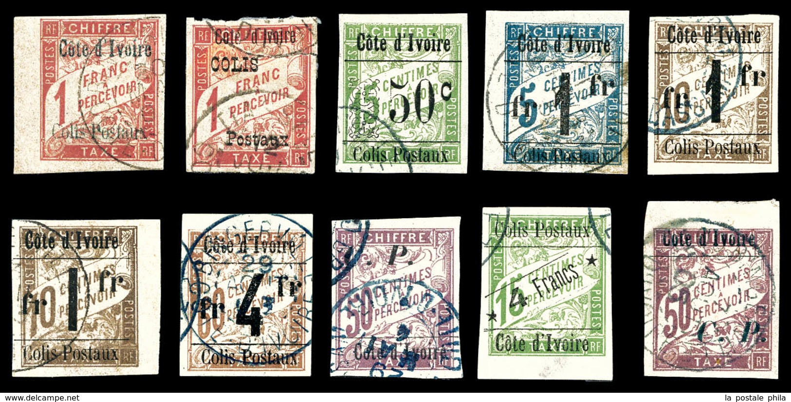 O COTE D IVOIRE, Colis Postaux, N°2, 4, 5, 7, 8, 8a, 9, 12, 17 Et 18. TB   Qualité: O   Cote: 974 Euros - Unused Stamps