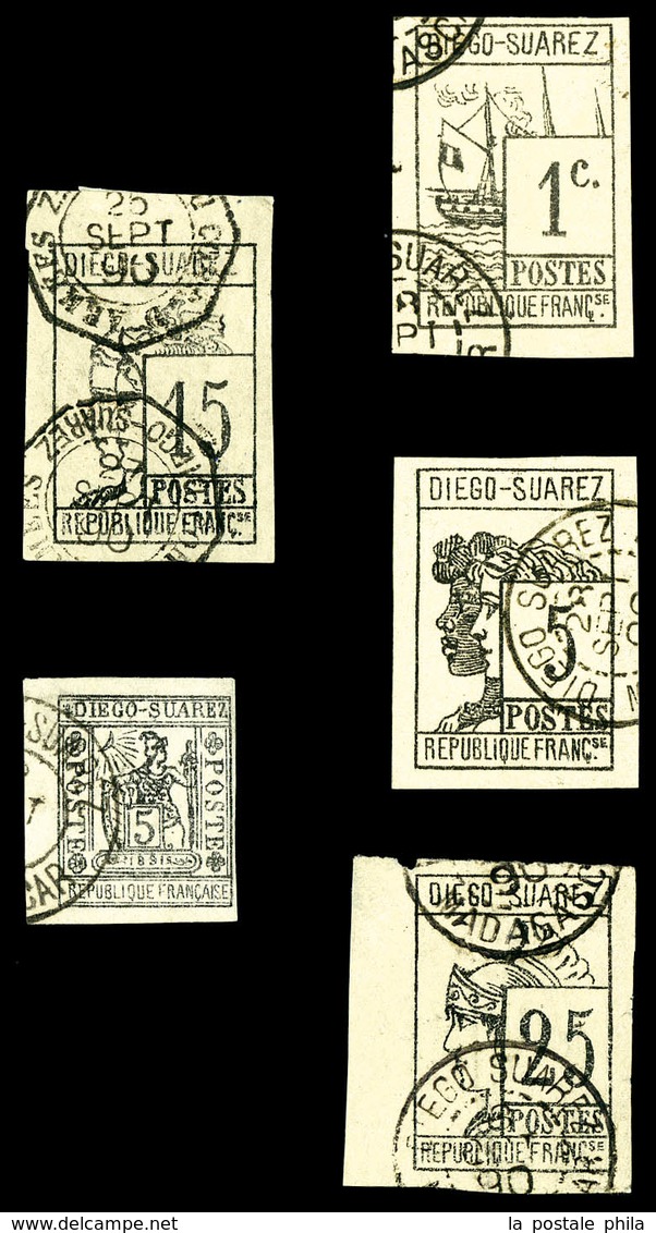 O DIEGO SUAREZ, N°6, Série Lithographiée De 1890 Et 5c Grisnoir De 1891. B/TB   Qualité: O   Cote: 826 Euros - Unused Stamps