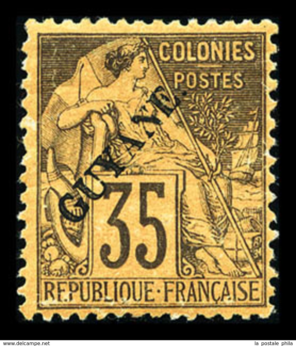 * GUYANE, N°16/25, Timbres De 1881: N°16/17/18/19/24(*) Et 25, Les 6 Valeurs TB (certificat)   Qualité: *   Cote: 475 Eu - Oblitérés