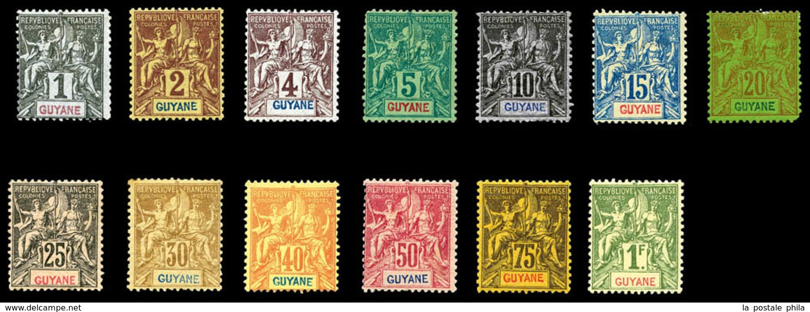 * GUYANE, N°30/42, Série Complète De 1892 (16, 19, 26 Nsg). TB   Qualité: *   Cote: 280 Euros - Used Stamps