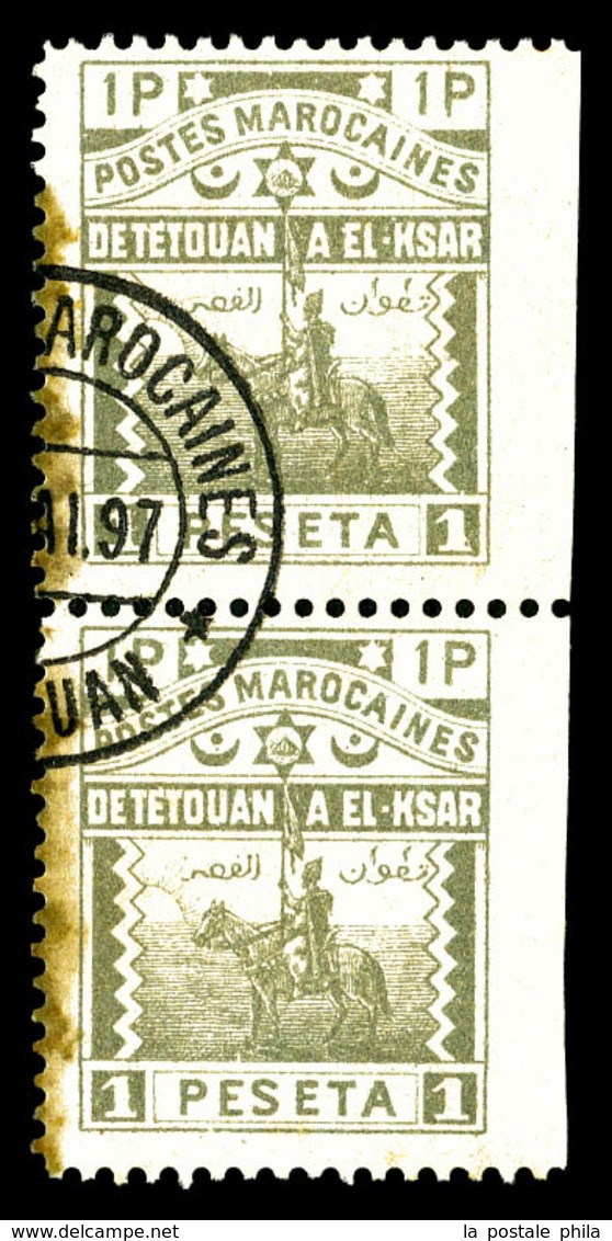 O MAROC POSTES LOCALES, N°159, 1p Gris, Paire Non Dentelée à Droite. B   Qualité: O - Postes Locales & Chérifiennes