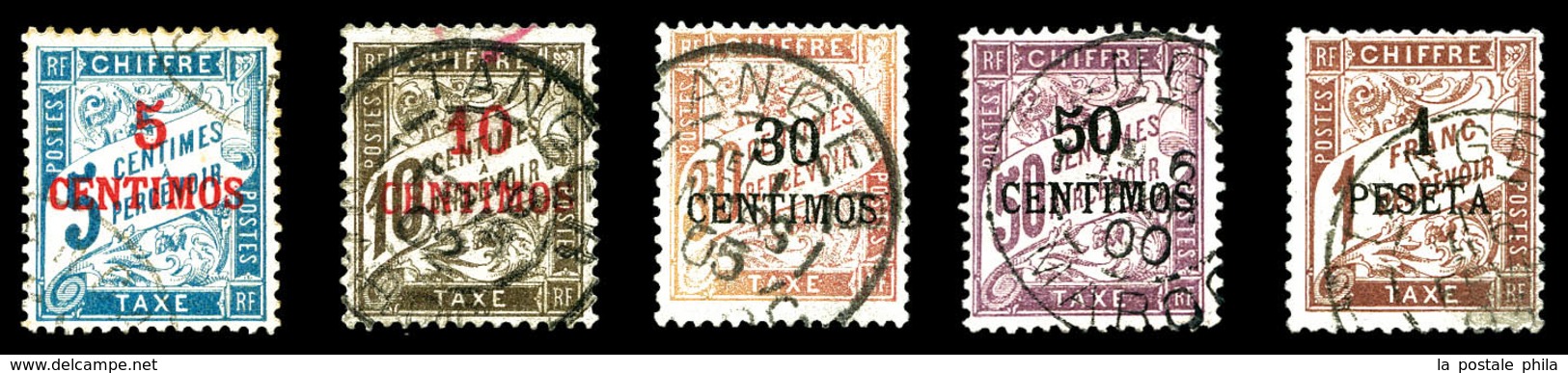 O MAROC BUREAUX Français, Taxe, N°1/5, Série Taxe De 1896. TB   Qualité: O   Cote: 416 Euros - Oblitérés