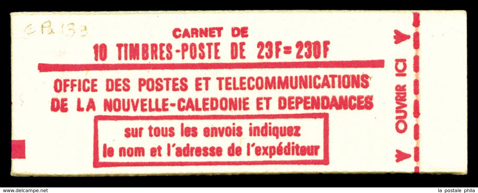 ** NOUVELLE CALEDONIE, Carnets, N°2, Concorde, Carnet De 10 Timbres. TTB   Qualité: **   Cote: 350 Euros - Nuovi