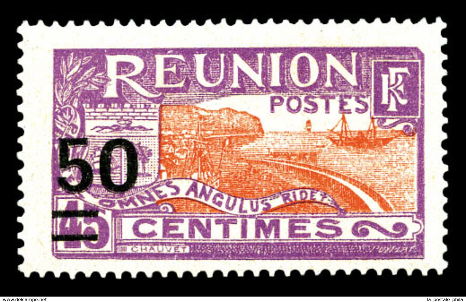 * REUNION, N°123A, 50 S 45c Violet Sur Orange. TB   Qualité: *   Cote: 350 Euros - Neufs
