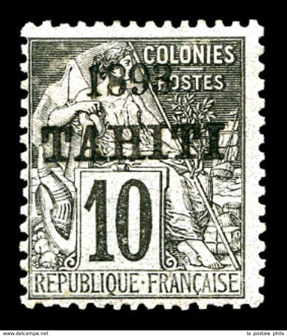 * TAHITI, N°23, 10c Noir Sur Lilas. SUP (certificat)   Qualité: *   Cote: 450 Euros - Used Stamps