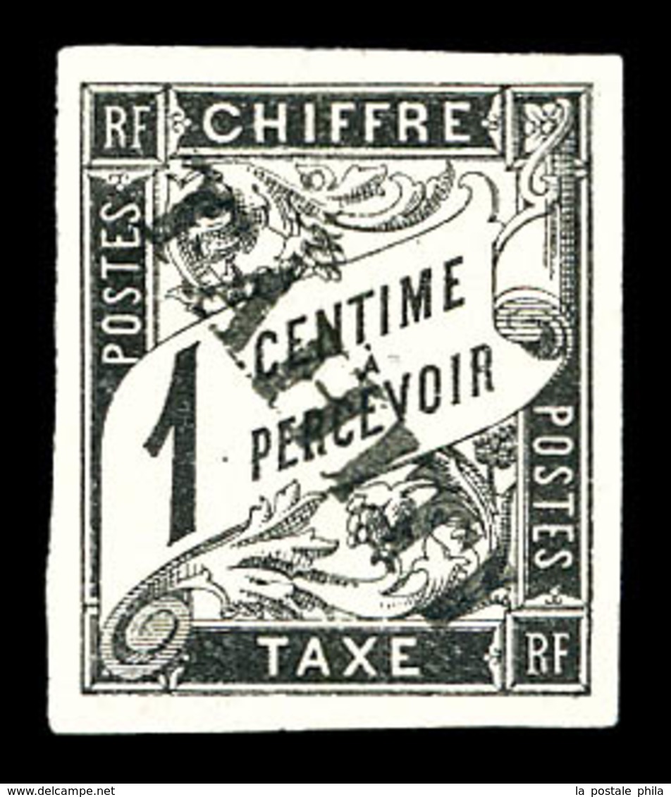 (*) TAHITI, Taxe, N°1, 1c Noir. TB (signé/certificat)   Qualité: (*)   Cote: 470 Euros - Oblitérés