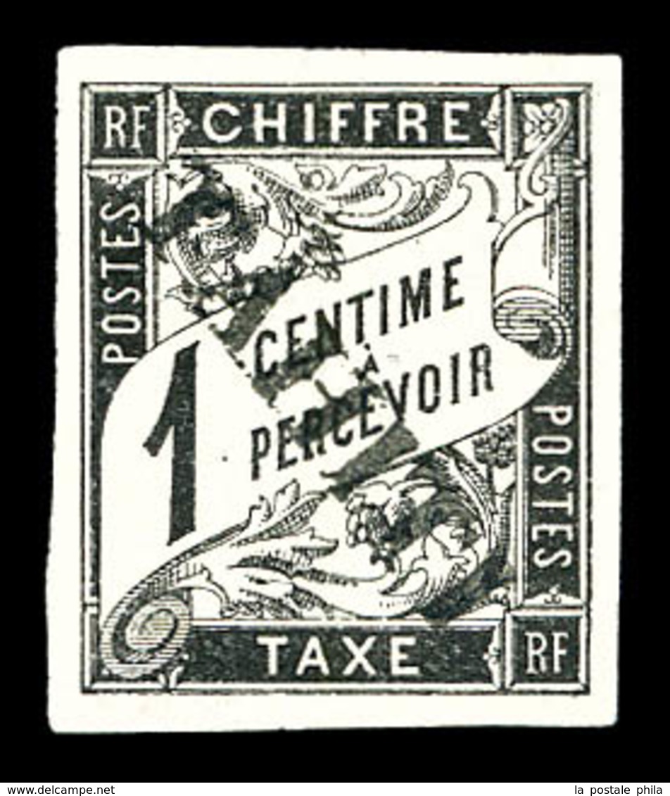 (*) TAHITI, Taxe, N°1, 1c Noir. TB (signé/certificat)   Qualité: (*)   Cote: 470 Euros - Used Stamps