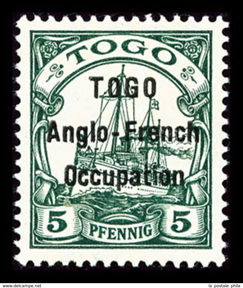 * TOGO, N°55, 5 Pfennig Vert, SUP (signé/certificat)   Qualité: *   Cote: 530 Euros - Unused Stamps