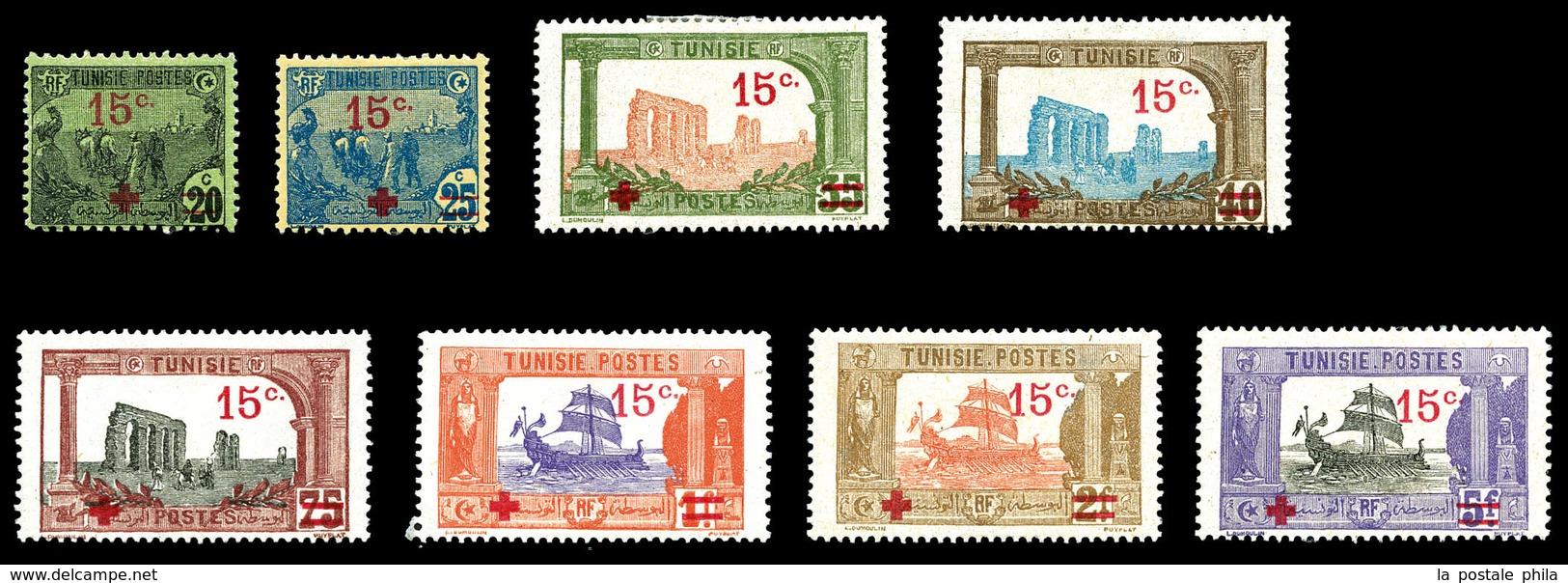 * TUNISIE, N°59/66, Au Profit Des Prisonniers De Guerre, Série De 1918. TB   Qualité: *   Cote: 350 Euros - Unused Stamps