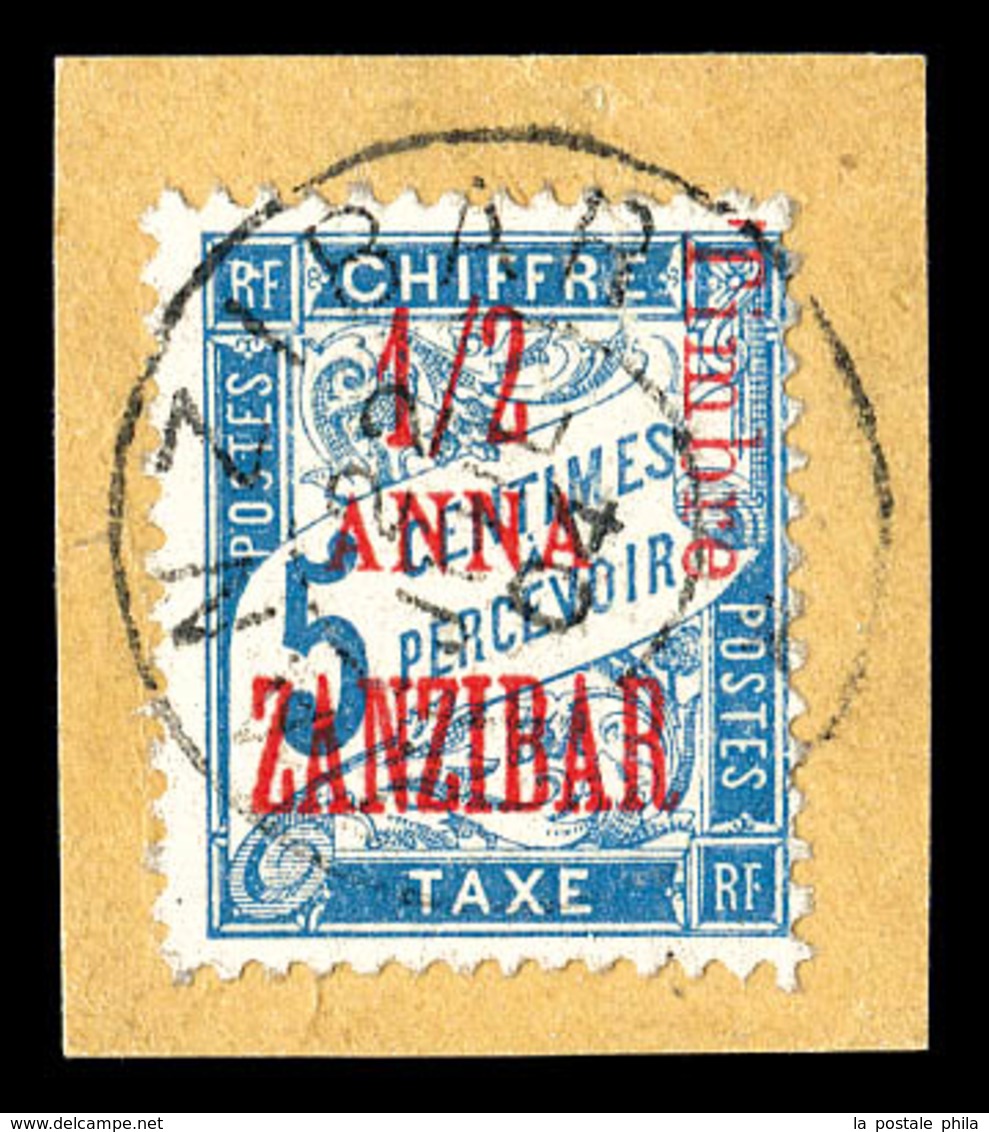 O ZANZIBAR, N°68, 1/2 A Sur 5c Bleu Sur Son Support. TTB (signé Scheller/certificat)   Qualité: O   Cote: 530 Euros - Unused Stamps