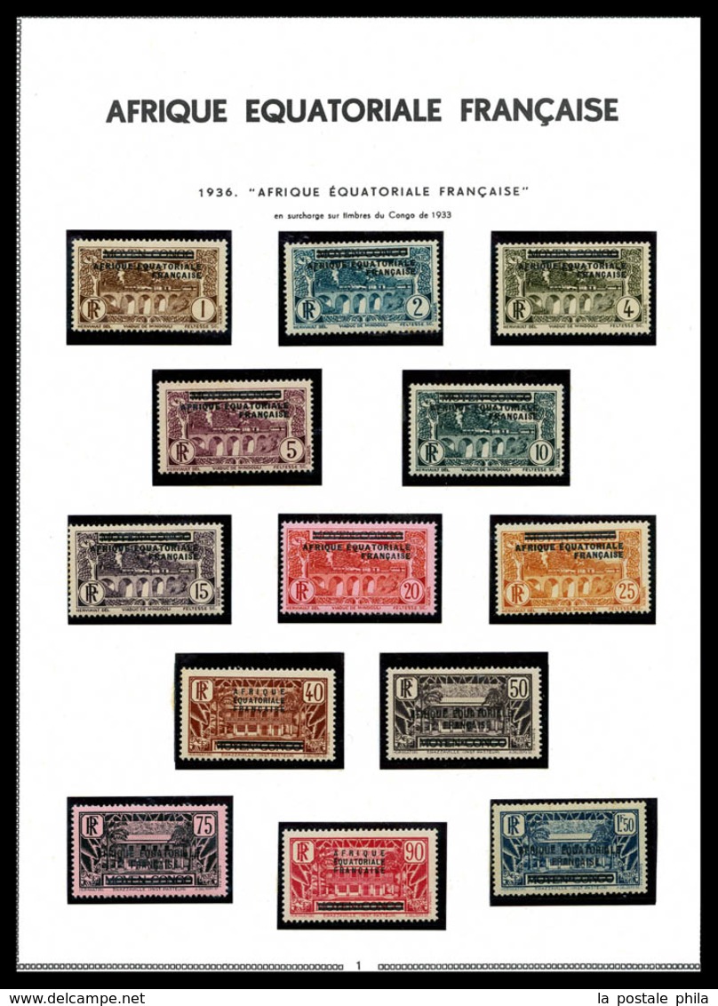 N COLONIES FRANCAISES, AEF Et AEF, Collection De Timbres Neufs */** Montée Sur Pages D'album MOC. TB   Qualité: N   Cote - Collezioni