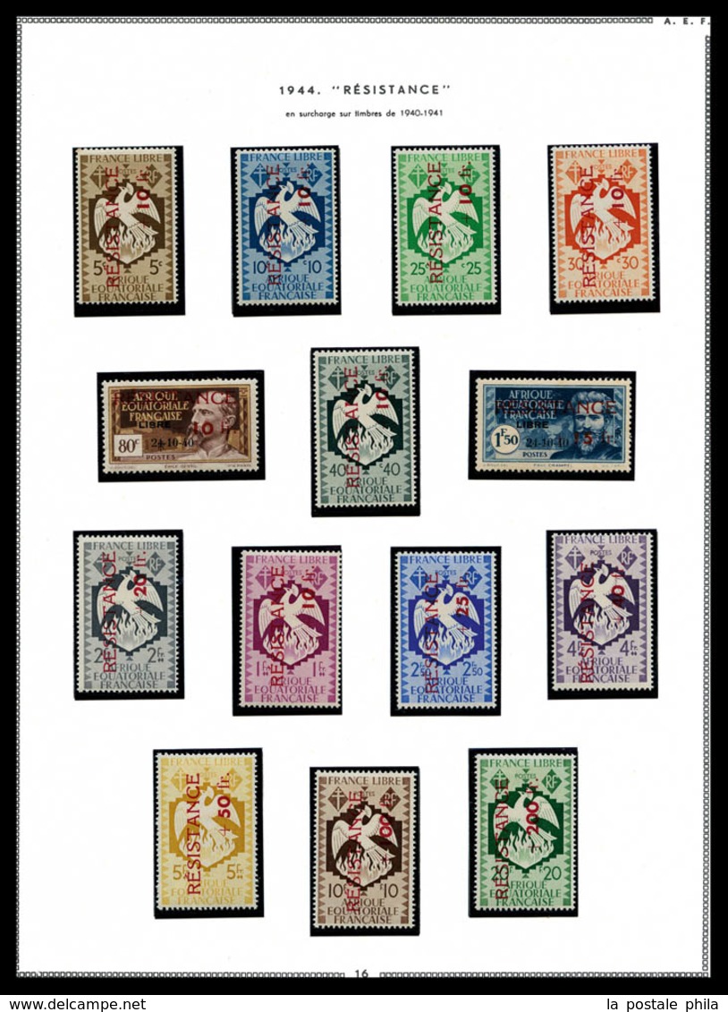 N COLONIES FRANCAISES, AEF Et AEF, Collection De Timbres Neufs */** Montée Sur Pages D'album MOC. TB   Qualité: N   Cote - Sammlungen