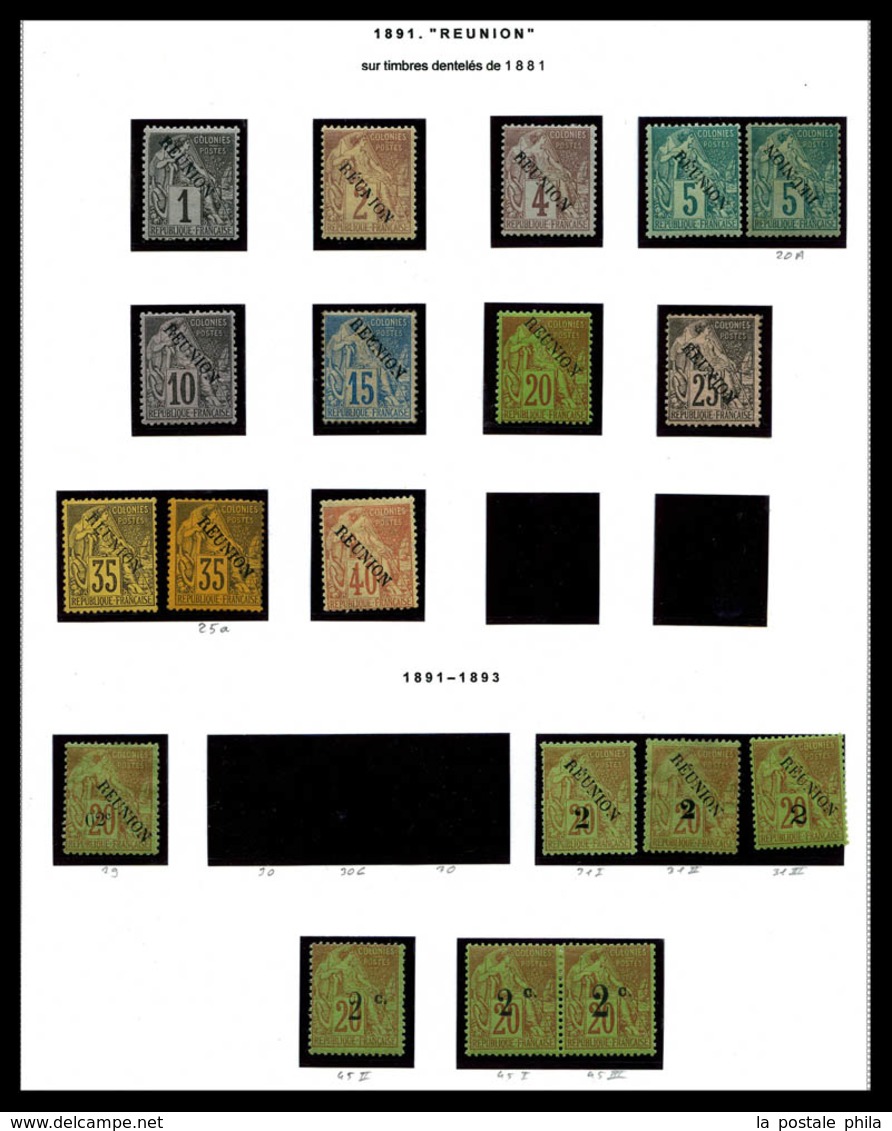 N COLONIES FRANCAISES, REUNION, Collection De Timbres Neuf */** Présentée En Pages D'Album MOC. TB   Qualité: N   Cote:  - Collezioni