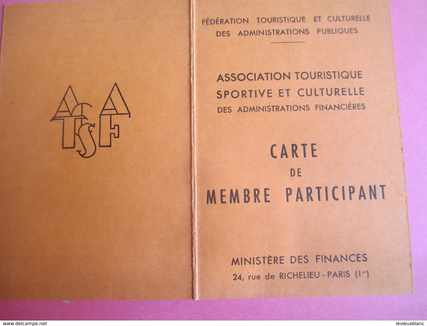 Doc Administratif/Carte De Membre/Ass.Touristique Sportive & Culturelle Des Adm.Financiéres/Daniel PEDE/1965-66   AEC134 - Autres & Non Classés