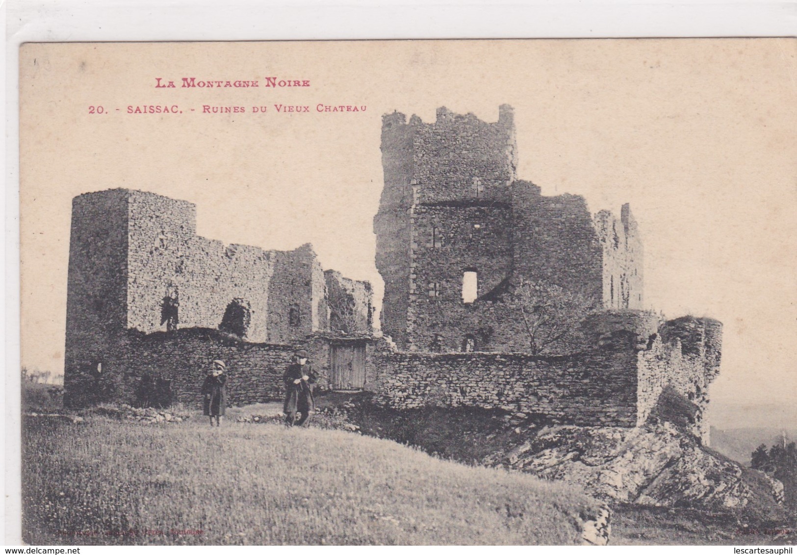 La Montagne Noire Saissac Ruine Du Vieux Chateau Animée 1914 - Autres & Non Classés