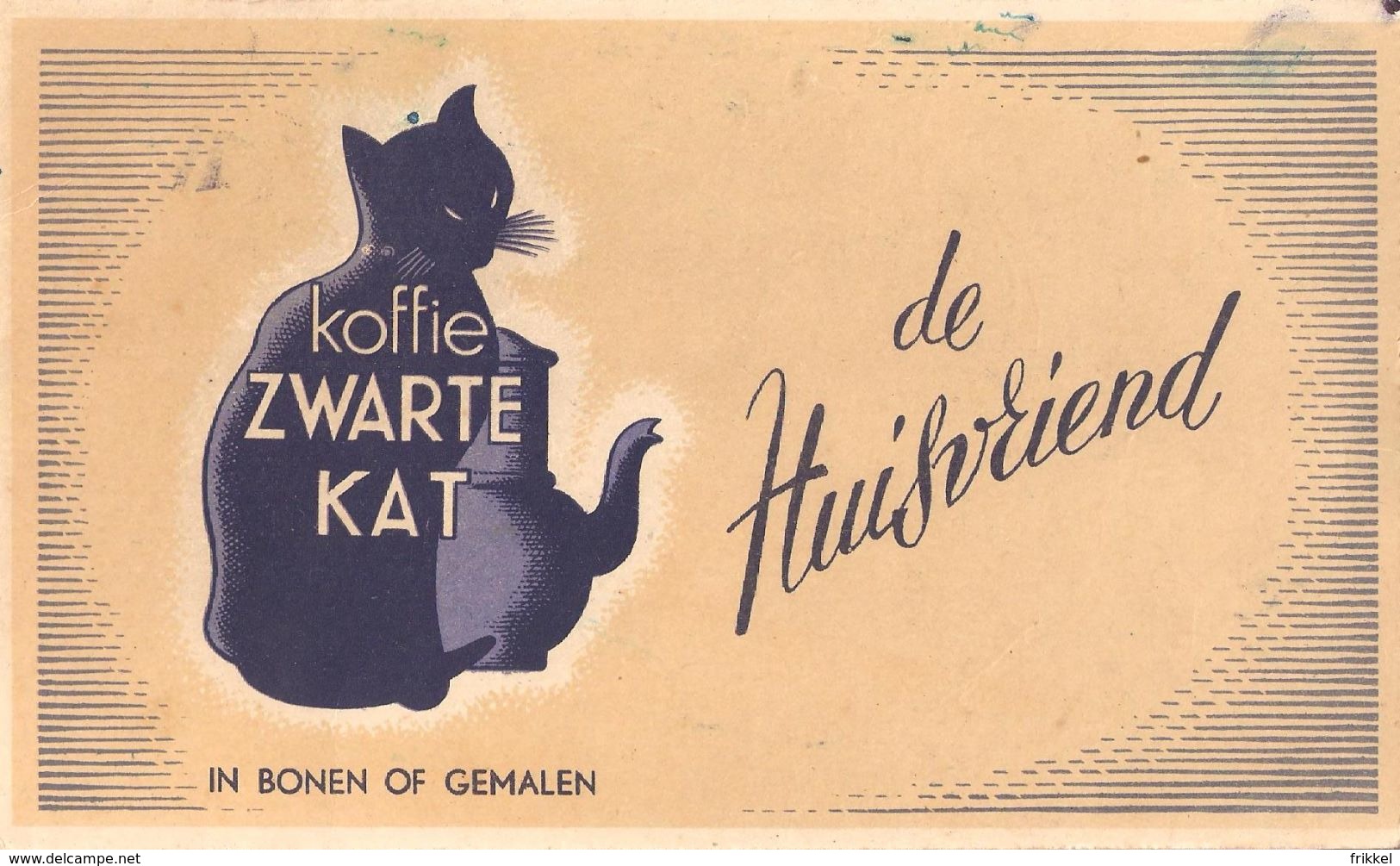 Koffie Zwarte Kat De Huisvriend Buvard Vloeipapier Café Chat Noir - Café & Thé