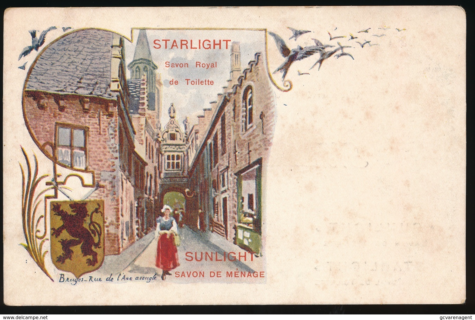 BRUGGE - LITHOGRAPHIE - RECLAME STARLIGHT SAVON ROYAL DE TOILETTE : RUE DE L'ANE AVEUGLE - Brugge