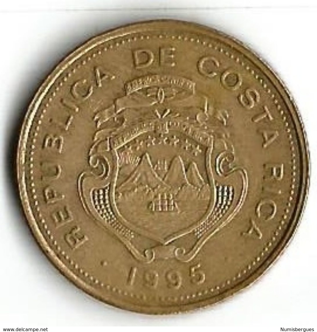 Pièce De Monnaie 5 Colones 1995 - Costa Rica