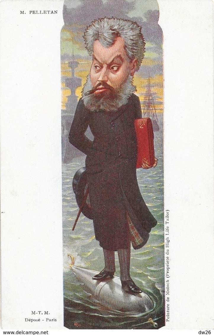 Caricature M. Charles Camille Pelletan, Ministre De La Marine - Peinture De Moloch, Carte Dos Simple Non Circulée - Satirical