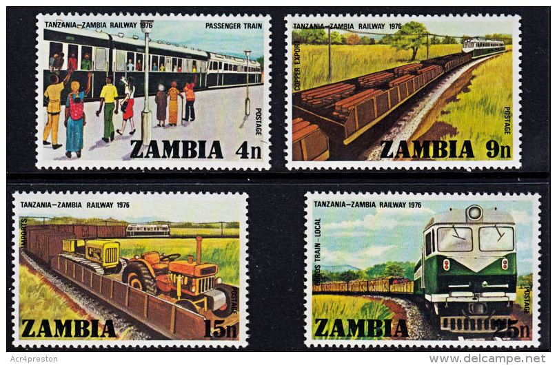 Zm0253 ZAMBIA 1976, SG 253-6 Opening Of Tanzania-Zambia Railway (TAZARA),  MNH - Zambia (1965-...)