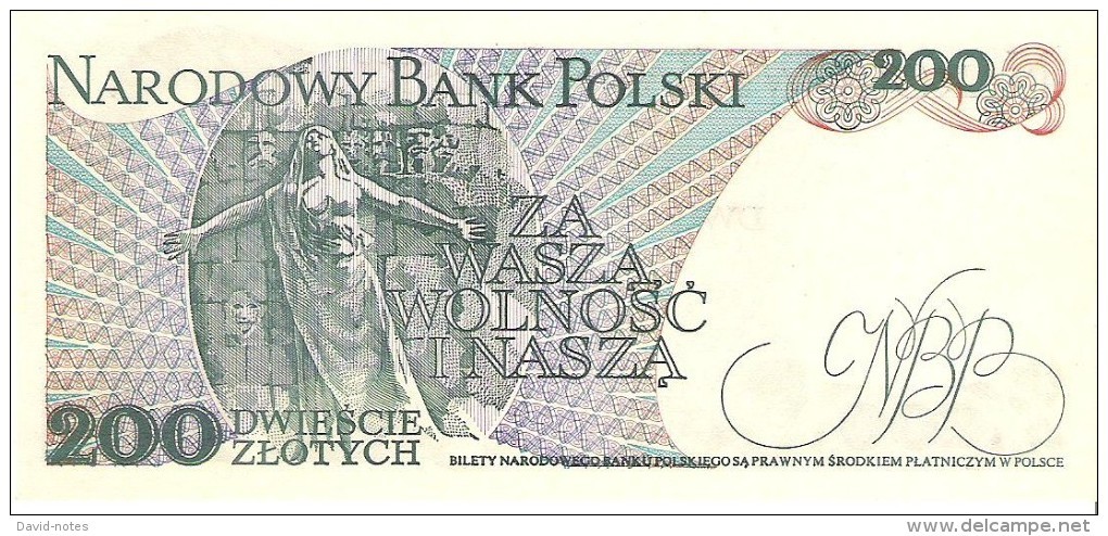 Poland - Pick 144  - 200 Zlotych 1988 - AUnc - Polonia