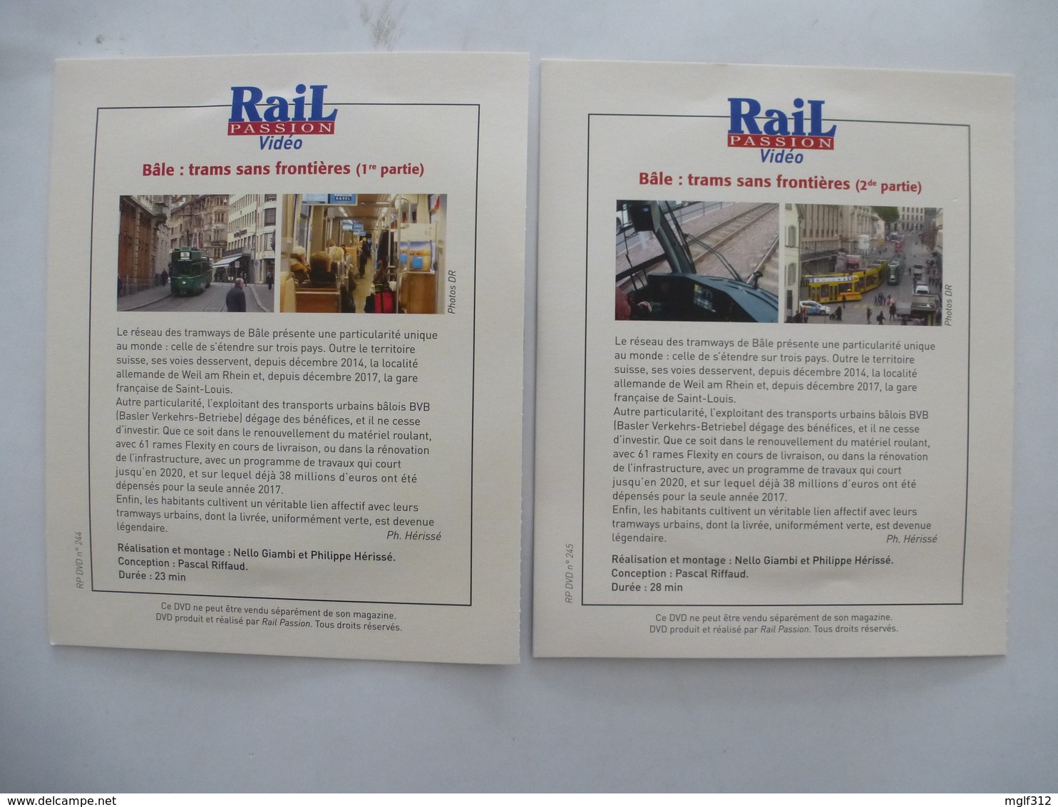 TRAINS : BALE  SUISSE - TRAMS SANS FRONTIERES 'SUISSE - FRANCE  - ALLEMAGNE) LOT 2 DVD - Documentaires