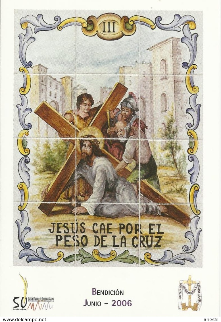 Gandia. Estaciones Del Calvario De Jesús. Jesús Cae Por El Peso De La Cruz. - Santos